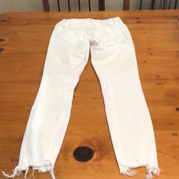 Good American Good Legs High Rise Distressed White Denim Jeans - Picture 5 of 10